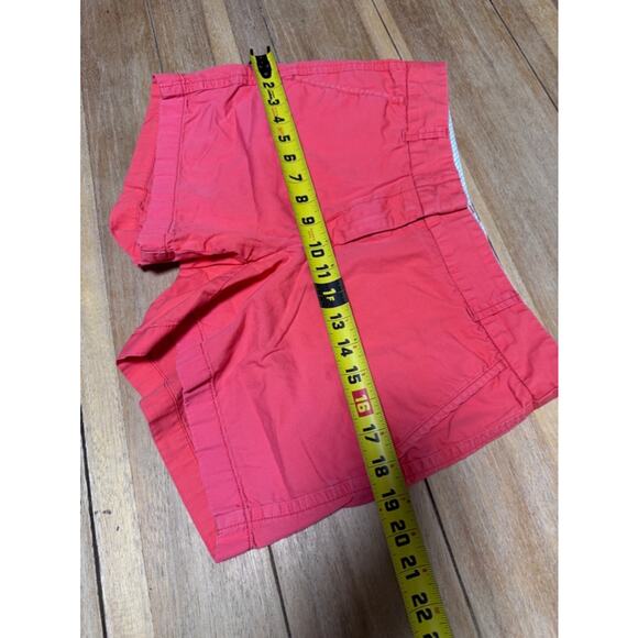 J Crew Broken In 100% Cotton Coral Chino Shorts Women’s Sz 4, Flat Front Beachy - Picture 4 of 9